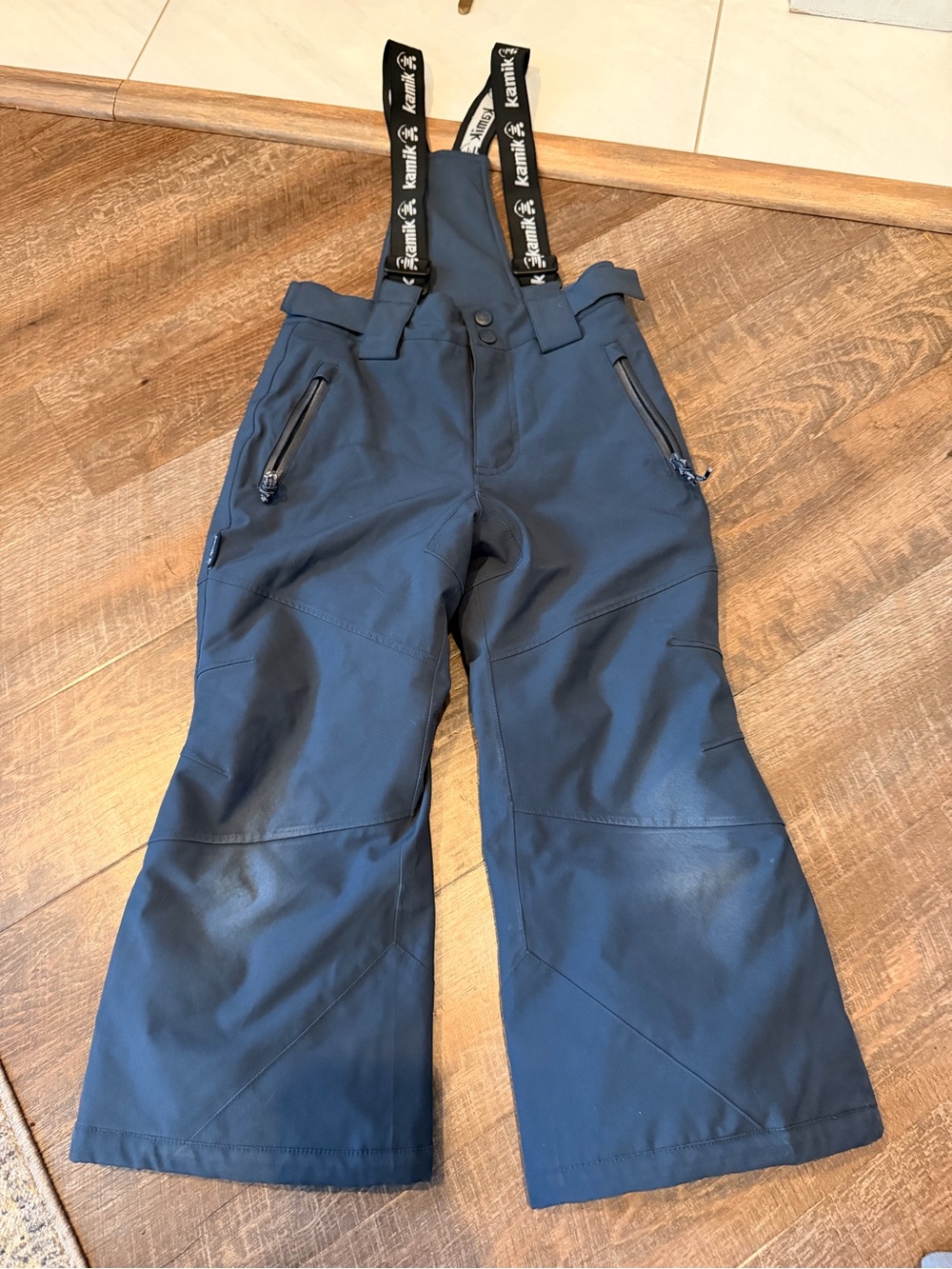 Kamik Youth Size 6 Insulated Snow Bib Pants Navy Waterproof Winter Ski Snowboard